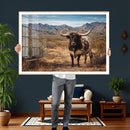 Texas Longhorn Canvas Wall Art Western Bull Desert Moody by MyGreatCanvas | Canvas Wall Art Prints | Photo Prints & Wall Decor
