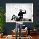 Cowboy Lasso Canvas Wall Art, Black White Western Horse by MyGreatCanvas | Canvas Wall Art Prints | Photo Prints & Wall Decor