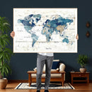 Watercolor World Map Canvas Wall Art Print – Abstract by MyGreatCanvas | Canvas Wall Art Prints | Photo Prints & Wall Decor