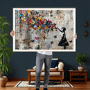 Banksy Wall Art - Banksy Girl and Butterfly Explosion Wall