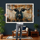 Longhorn Wall Art – Rustic Western Bull Canvas Print, Modern