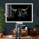 Texas Black Longhorn Bull Wall Art Canvas Print - Western by MyGreatCanvas | Canvas Wall Art Prints | Photo Prints & Wall Decor