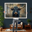 Texas Western Wall Art Canvas Print - Abstract Cow Longhorn by MyGreatCanvas | Canvas Wall Art Prints | Photo Prints & Wall Decor