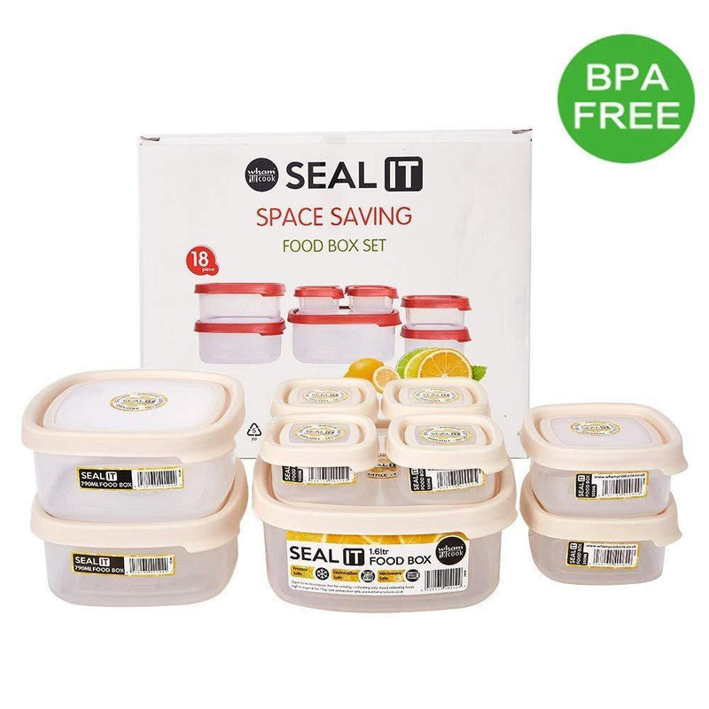 18 Piece Food Storage Container Set with Easy Locking Lids,BPA Free and 100% Leak Proof,Plastic