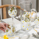 Painted Daisy Pitcher by Jersey Art Glass