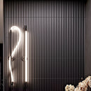 Black 12x36 Matte Fluted Ceramic Large Format Tile (4 pack, 11.63 sq ft/case)