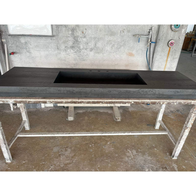 Metal Dark Engineered Porcelain Handcrafted Kitchen Bathroom Sink - Natural Stone Look, photo 14 of 21