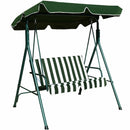 Loveseat Cushioned Patio Steel Frame Swing Glider -Black by DirectDeals