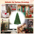 7.5 Feet Pre-lit Hinged Christmas Tree with 550 LED Lights and Sturdy Metal Stand by LJGDeals
