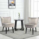 Set of 2 Upholstered Modern Leisure Club Chairs with Solid Wood Legs by LJGDeals