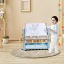 2 in 1 Kids Easel Table and Chair Set with Adjustable Art Painting Board by LJGDeals