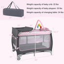 3-in-1 Portable Baby Playard with Zippered Door and Toy Bar by LJGDeals