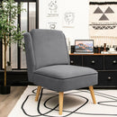 Velvet Accent Armless Side Chair with Rubber Wood Legs for Bedroom by LJGDeals