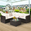 6 Pieces Patio Furniture Sofa Set with Cushions for Outdoor by LJGDeals