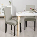 Set of 2 Fabric Upholstered Dining Chairs with Nailhead by LJGDeals