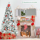 7 Feet Snow Flocked Christmas Tree with Poinsettia Flowers by LJGDeals