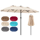 15.5 ft Patio Umbrella with Solar LED Lights & Crank by LJGDeals
