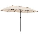 15.5 ft Patio Umbrella with Solar LED Lights & Crank by LJGDeals