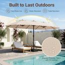 15.5 ft Patio Umbrella with Solar LED Lights & Crank by LJGDeals