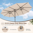 15.5 ft Patio Umbrella with Solar LED Lights & Crank by LJGDeals