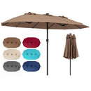 15.5 ft Patio Umbrella with Solar LED Lights & Crank by LJGDeals