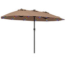 15.5 ft Patio Umbrella with Solar LED Lights & Crank by LJGDeals