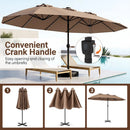 15.5 ft Patio Umbrella with Solar LED Lights & Crank by LJGDeals
