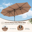 15.5 ft Patio Umbrella with Solar LED Lights & Crank by LJGDeals