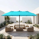 15.5 ft Patio Umbrella with Solar LED Lights & Crank by LJGDeals