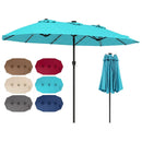 15.5 ft Patio Umbrella with Solar LED Lights & Crank by LJGDeals