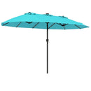 15.5 ft Patio Umbrella with Solar LED Lights & Crank by LJGDeals