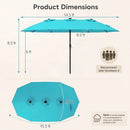 15.5 ft Patio Umbrella with Solar LED Lights & Crank by LJGDeals