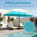 15.5 ft Patio Umbrella with Solar LED Lights & Crank by LJGDeals