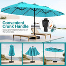 15.5 ft Patio Umbrella with Solar LED Lights & Crank by LJGDeals