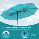15.5 ft Patio Umbrella with Solar LED Lights & Crank by LJGDeals