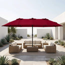 15.5 ft Patio Umbrella with Solar LED Lights & Crank by LJGDeals