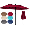 15.5 ft Patio Umbrella with Solar LED Lights & Crank by LJGDeals