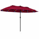 15.5 ft Patio Umbrella with Solar LED Lights & Crank by LJGDeals