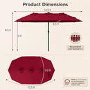 15.5 ft Patio Umbrella with Solar LED Lights & Crank by LJGDeals