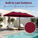 15.5 ft Patio Umbrella with Solar LED Lights & Crank by LJGDeals