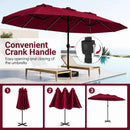 15.5 ft Patio Umbrella with Solar LED Lights & Crank by LJGDeals
