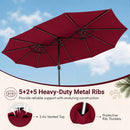 15.5 ft Patio Umbrella with Solar LED Lights & Crank by LJGDeals