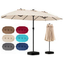15.5 ft Patio Umbrella with Solar LED Lights and Base by LJGDeals