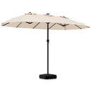 15.5 ft Patio Umbrella with Solar LED Lights and Base by LJGDeals