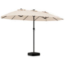 15.5 ft Patio Umbrella with Solar LED Lights and Base