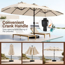 15.5 ft Patio Umbrella with Solar LED Lights and Base