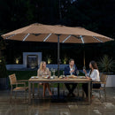 15.5 ft Patio Umbrella with Solar LED Lights and Base by LJGDeals