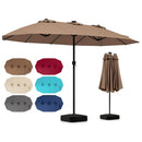 15.5 ft Patio Umbrella with Solar LED Lights and Base by LJGDeals