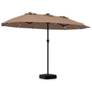15.5 ft Patio Umbrella with Solar LED Lights and Base by LJGDeals
