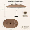 15.5 ft Patio Umbrella with Solar LED Lights and Base by LJGDeals